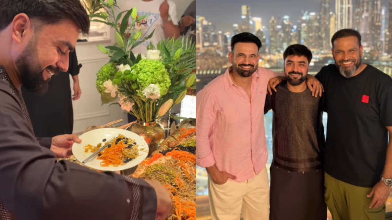 Video: Rashid Khan hosts Irfan, Yusuf Pathan for a lavish Afghan feast ...