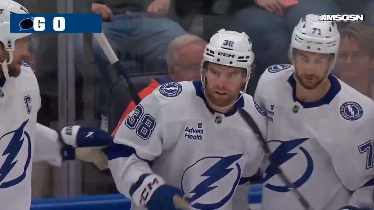 Hagel completes hat trick late as Lightning beat Islanders 5-3