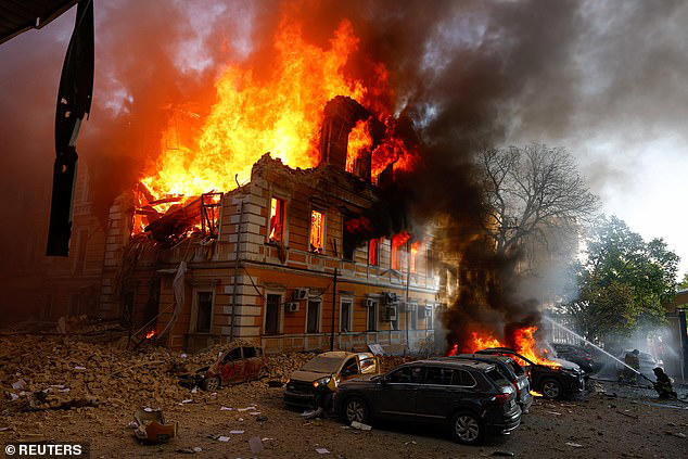 Kyiv cultural sites, government buildings and schools have all been targeted before, according to Ukrainian authorities