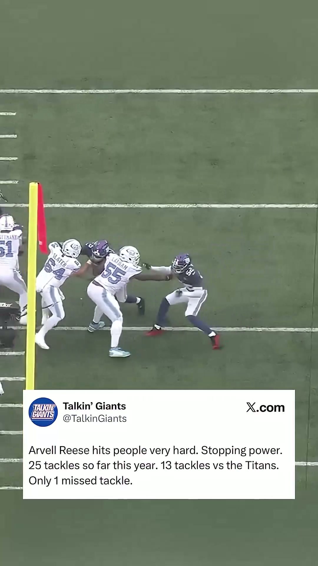 Arvell Reese hits people very hard