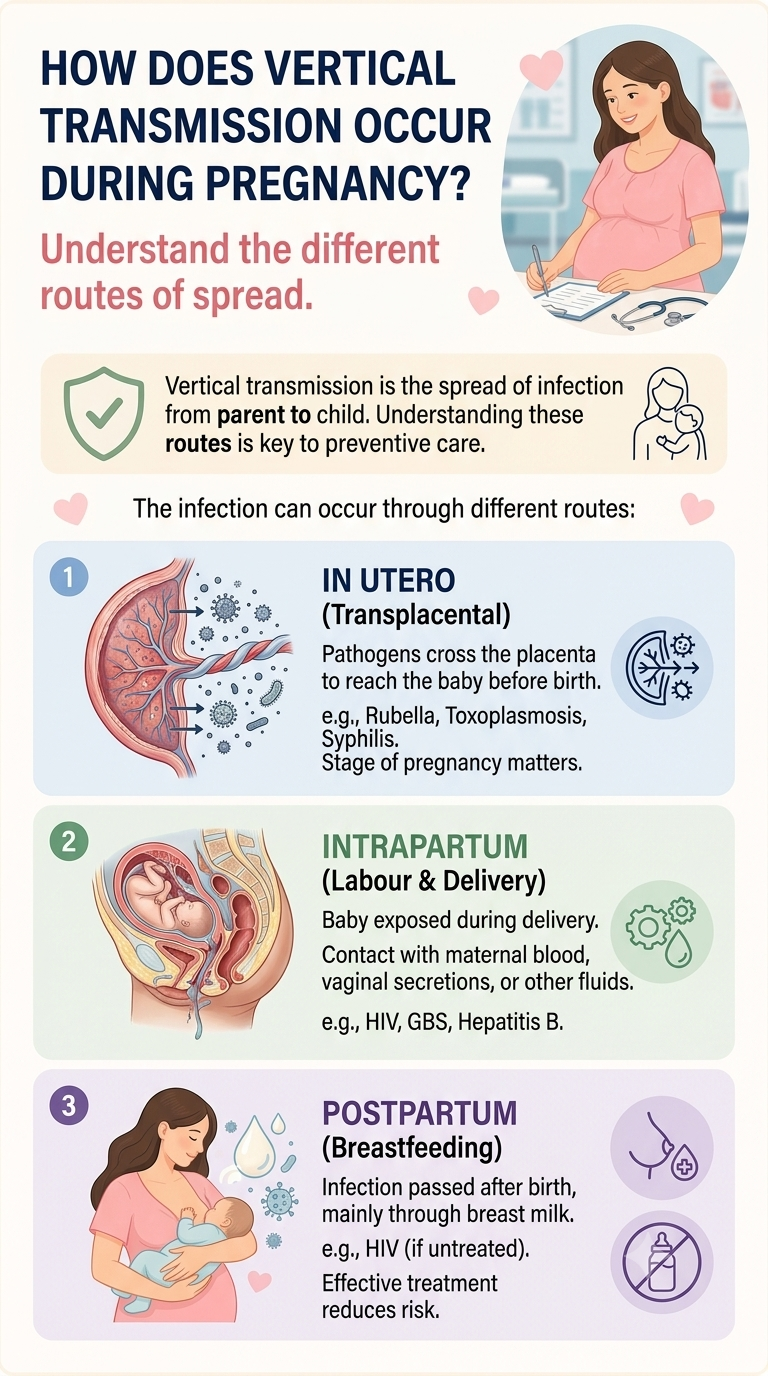 What is vertical transmission in pregnancy?