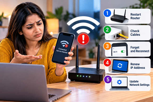 Wi-Fi connected but no internet? Try these 5 easy fixes before calling ...