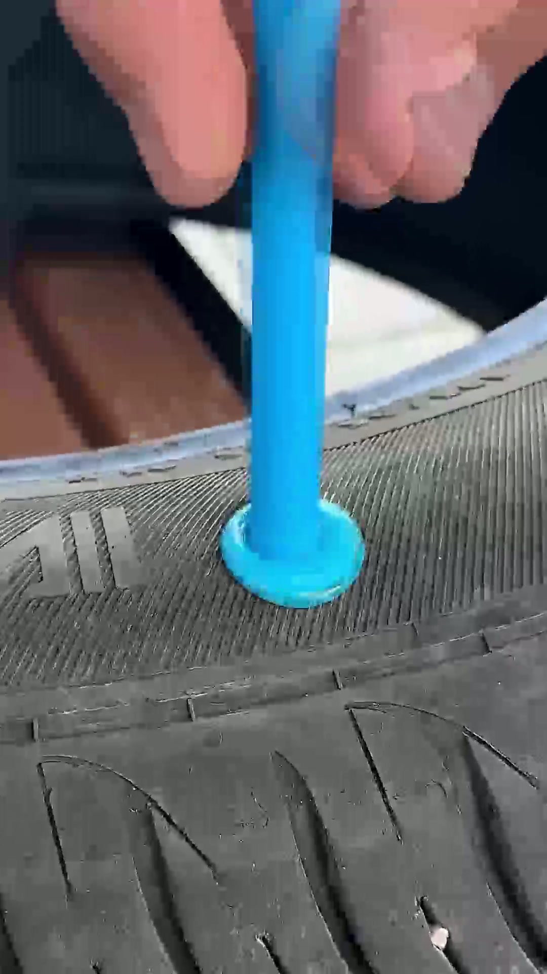 Tire repair method using glue stick #simple #tile #repairing #trick