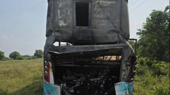 Greater Noida bus fire: Commercial goods found on roof, police probe ...
