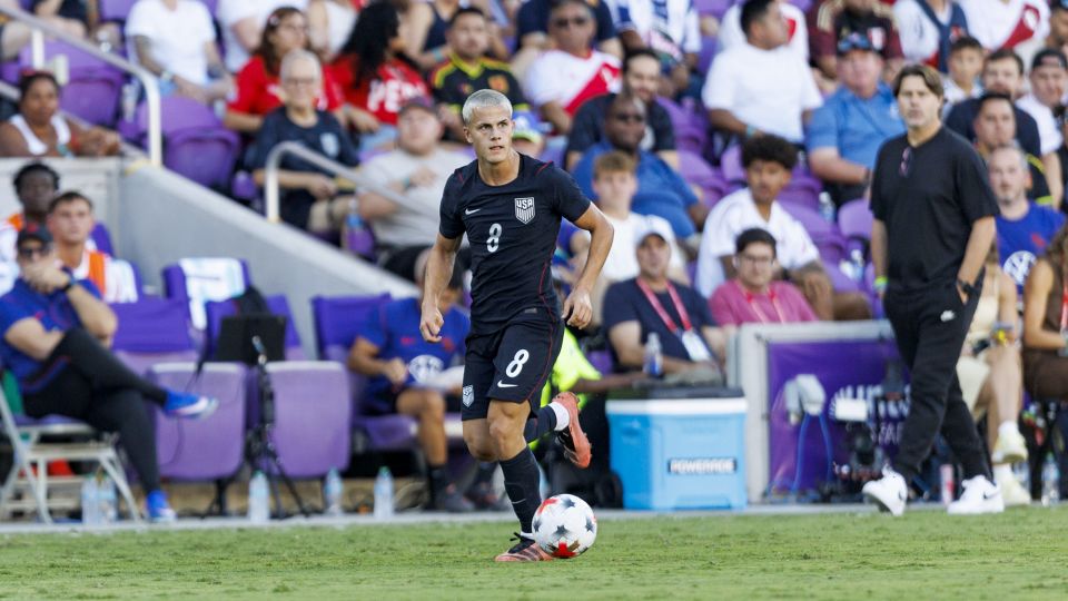 Sullivan controls the ball during the second half of the match between the US and Peru. - Morgan Tencza/SPP/Shutterstock