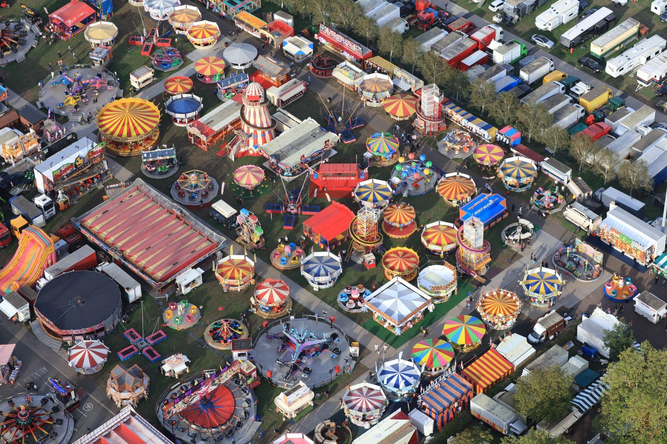 Balloon flight captures Goose Fair from the air