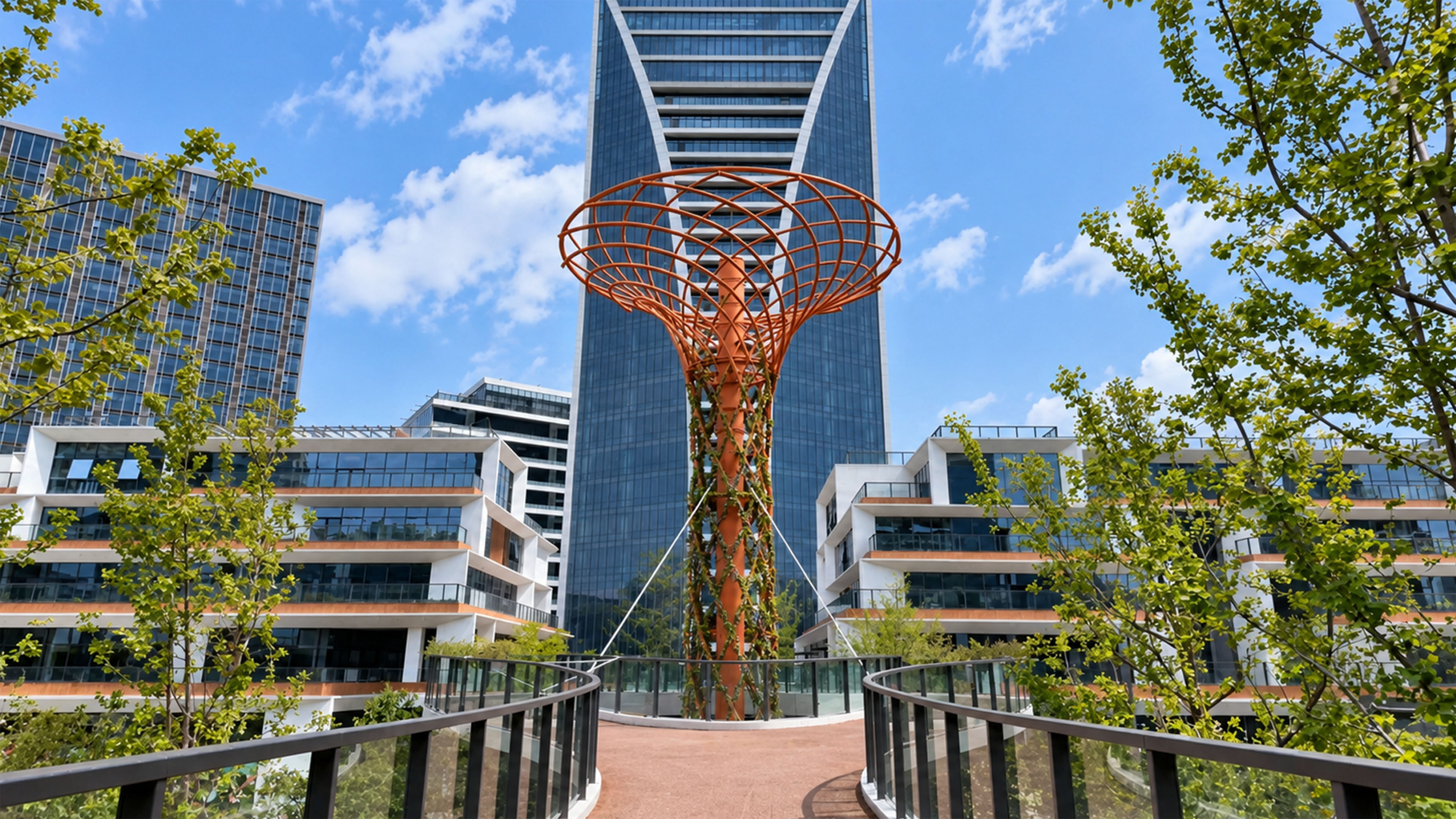 China’s giant towers surround this unexpected tree shaped structure