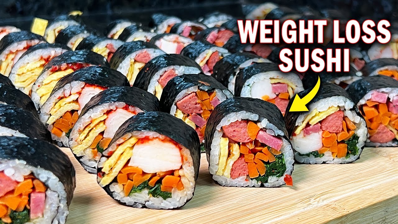 Healthy kimbap rice roll for a lighter meal