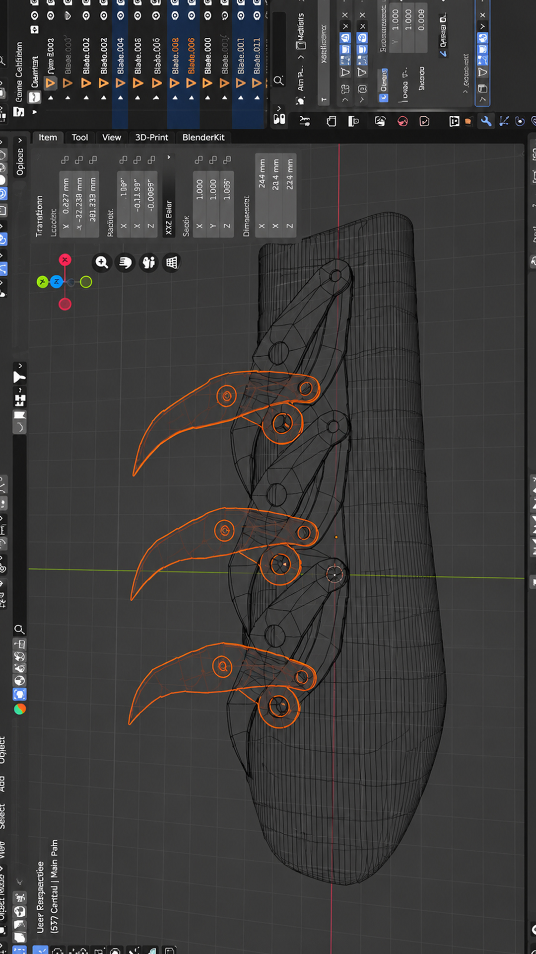 Batman gauntlet build brings three curved arm blades from sketch to reality