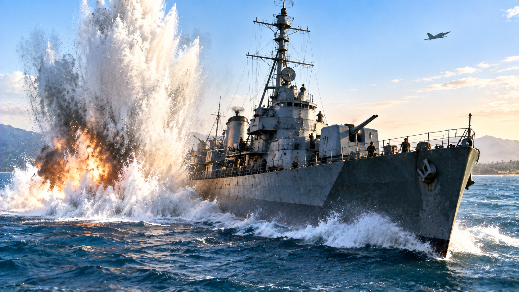 USS Cooper sunk - chaos, torpedoes, and fire in Ormoc Bay