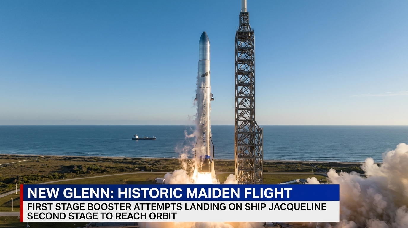 Blue Origin’s New Glenn booster came close to its first landing