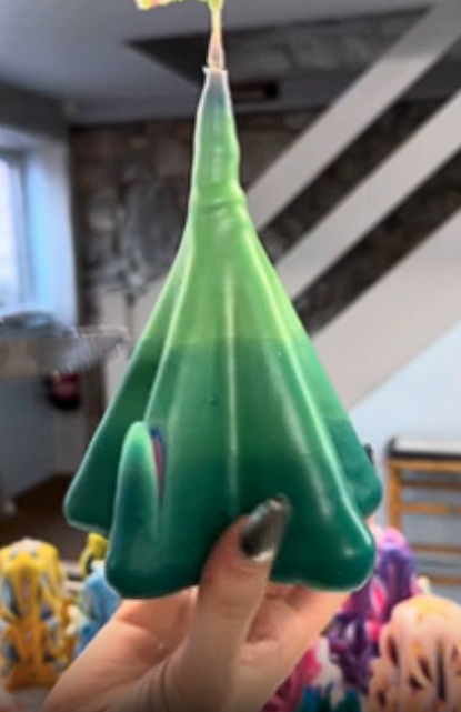 A relaxing candle making session with creative details