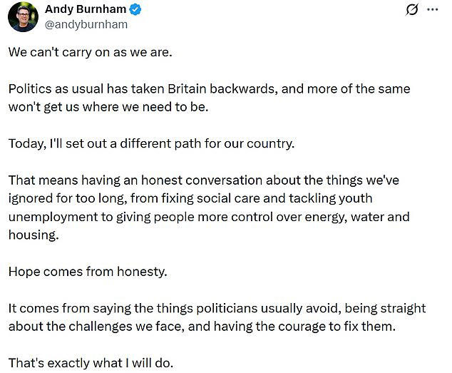 Burnham lurches left in Labour conference speech but faces revolt on ...