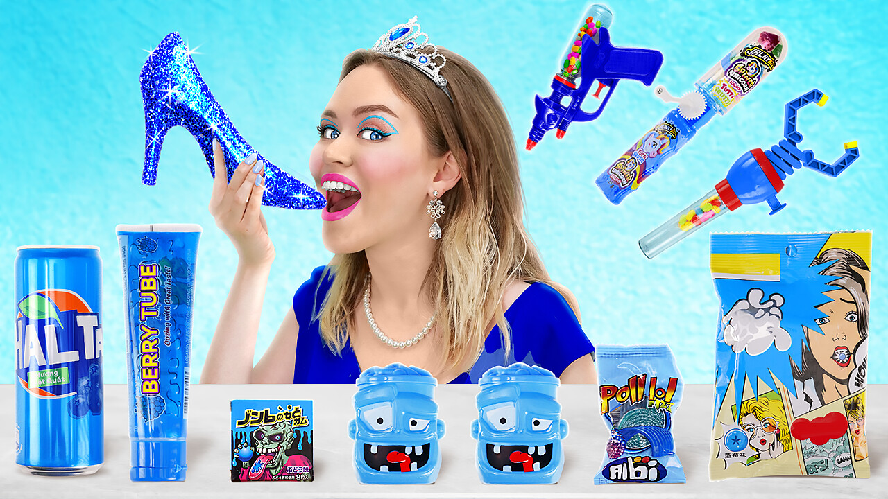 Eating only blue food for 24 hours: Last one to stop wins the mukbang ...