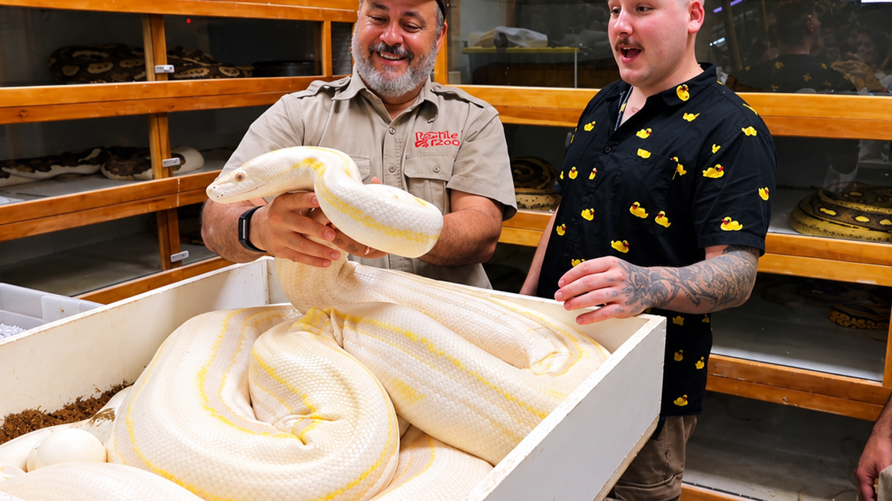 Andy Gabb helps reveal a secret clutch of python eggs