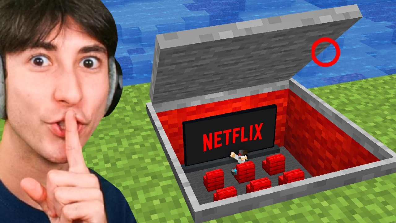 I built a secret movie theater in Minecraft