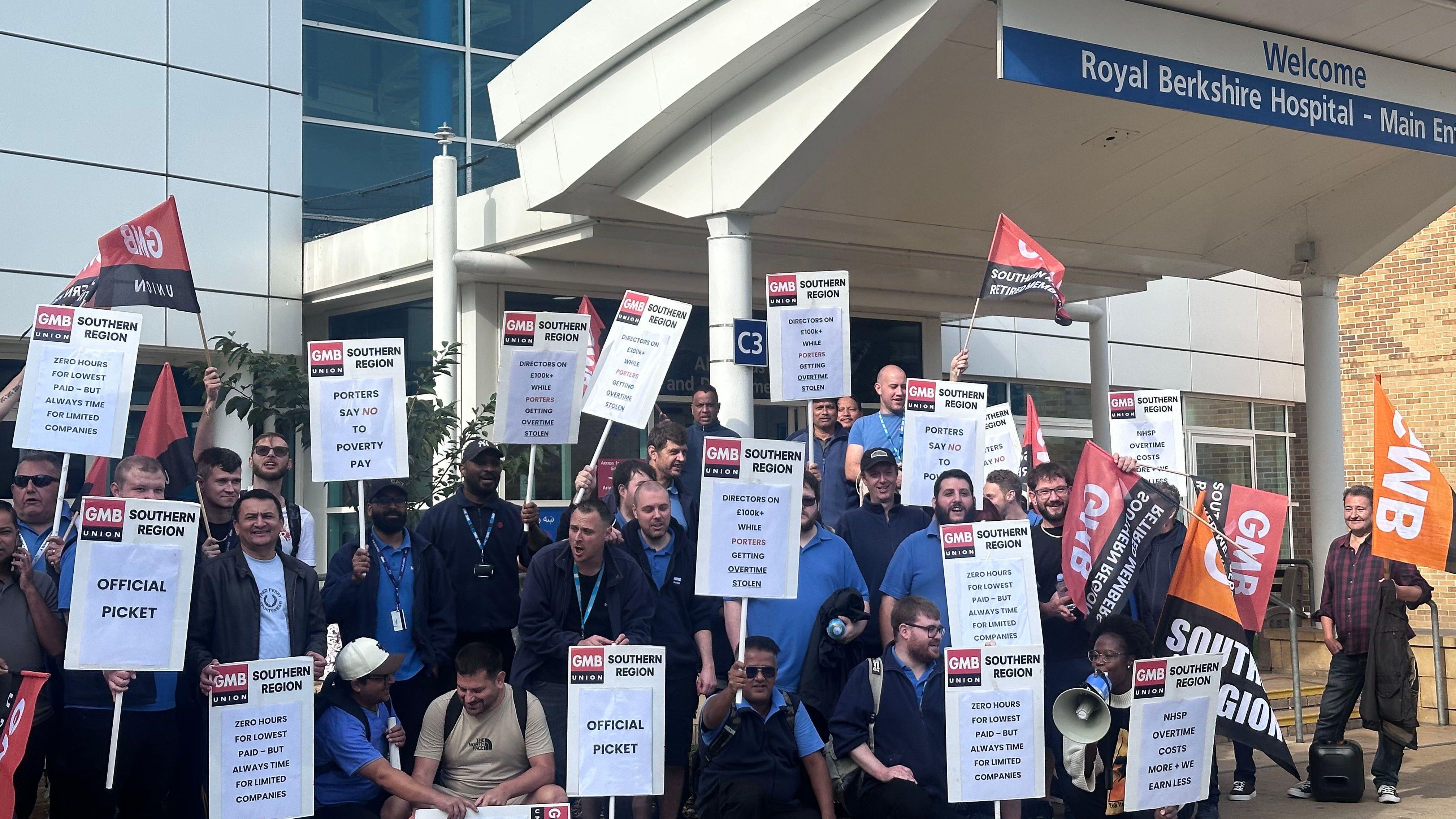 Hospital porters overtime row sees two-day strike