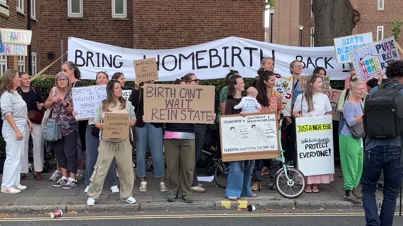 Mothers and families protest outside London hospital to bring homebirth ...