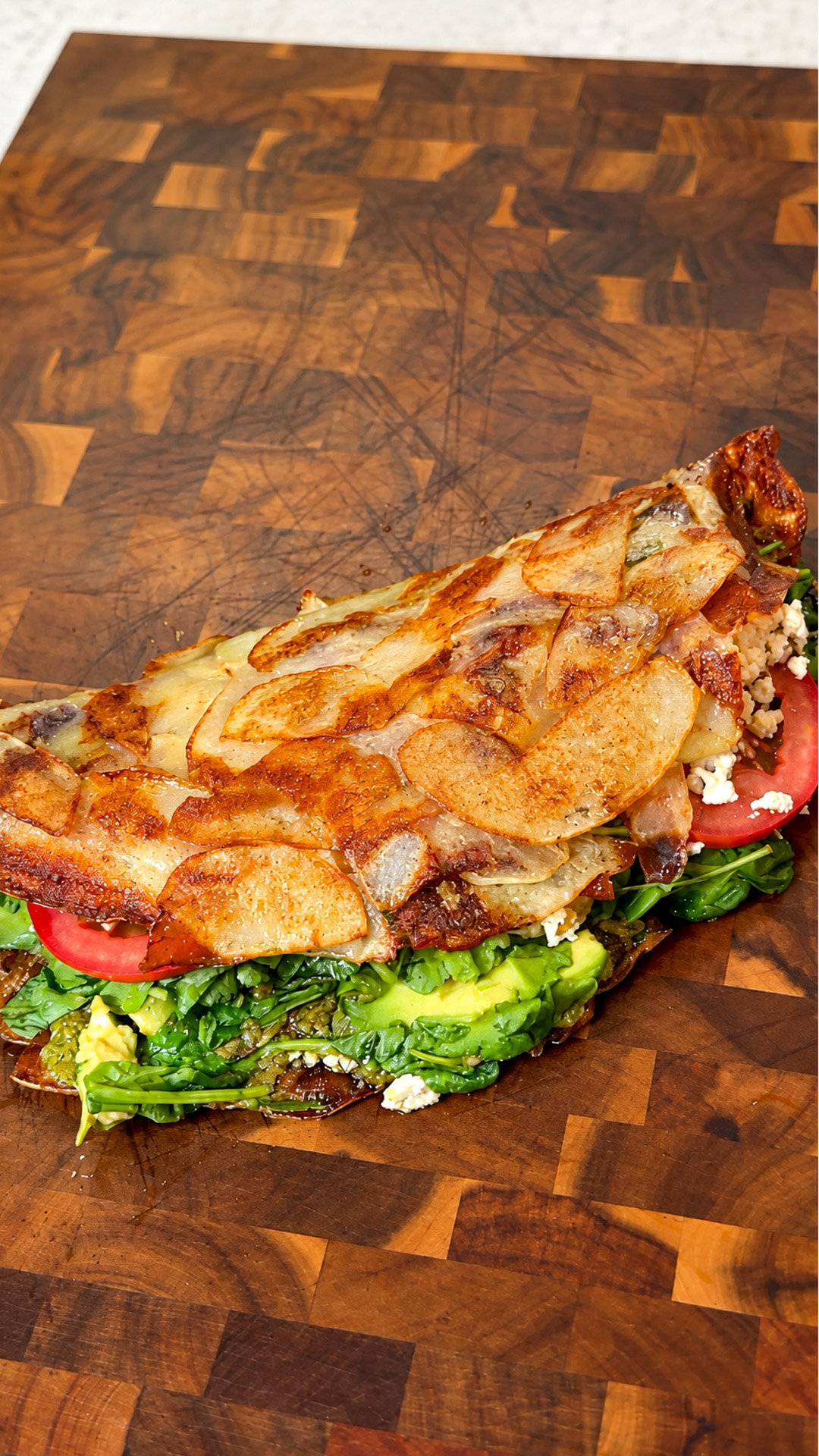 Skillet potato wrap made with plant based filling