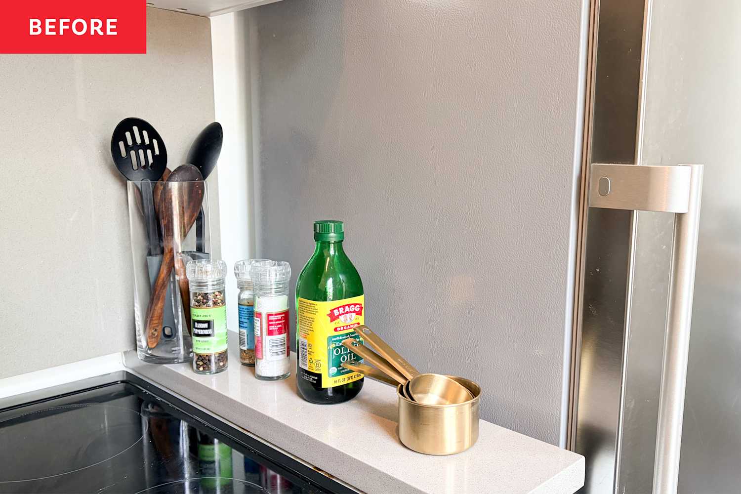 I put 4 spice racks on my fridge, and it's the best small-kitchen ...