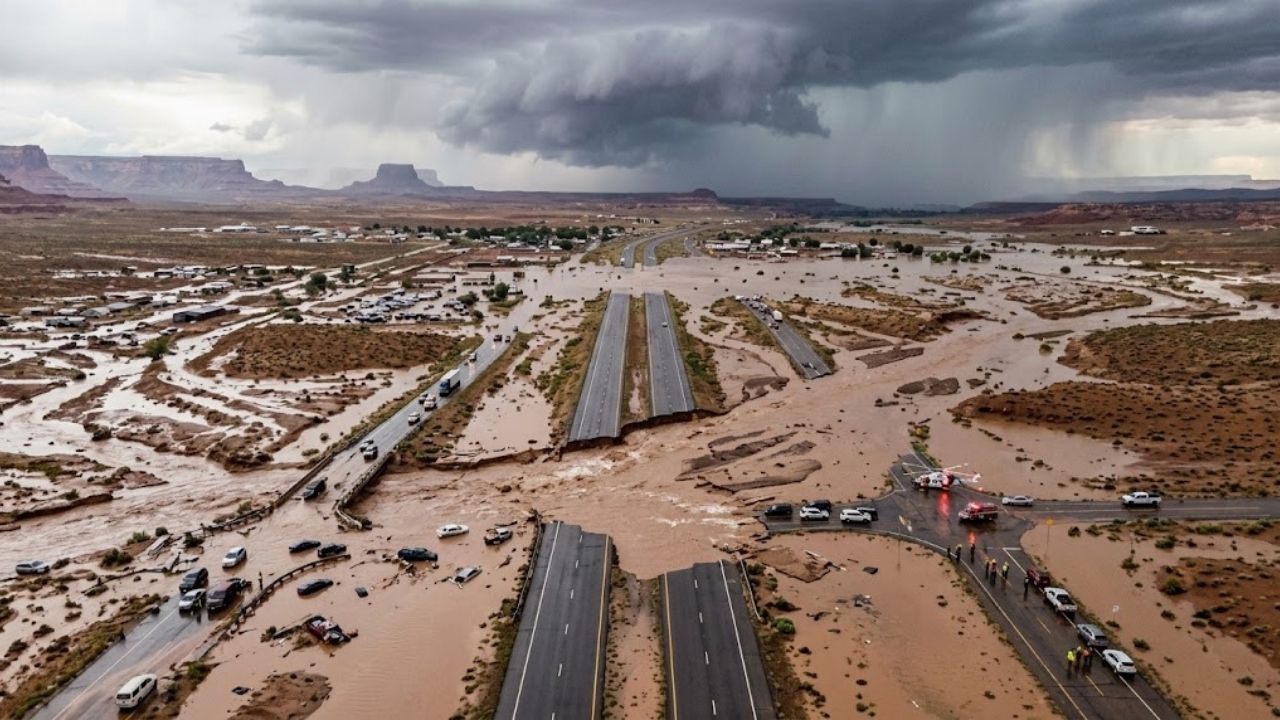 Massive flash flood warning hits Las Vegas desert region