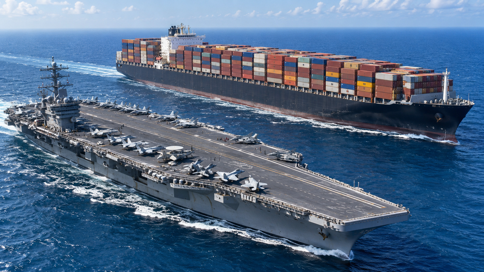Why aircraft carriers are smaller than commercial ships