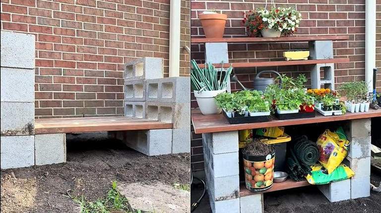 If you have concrete blocks and wood planks, you can make a simple ...