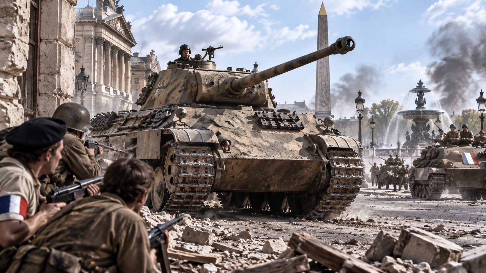 A German Panther made its last stand in the center of Paris