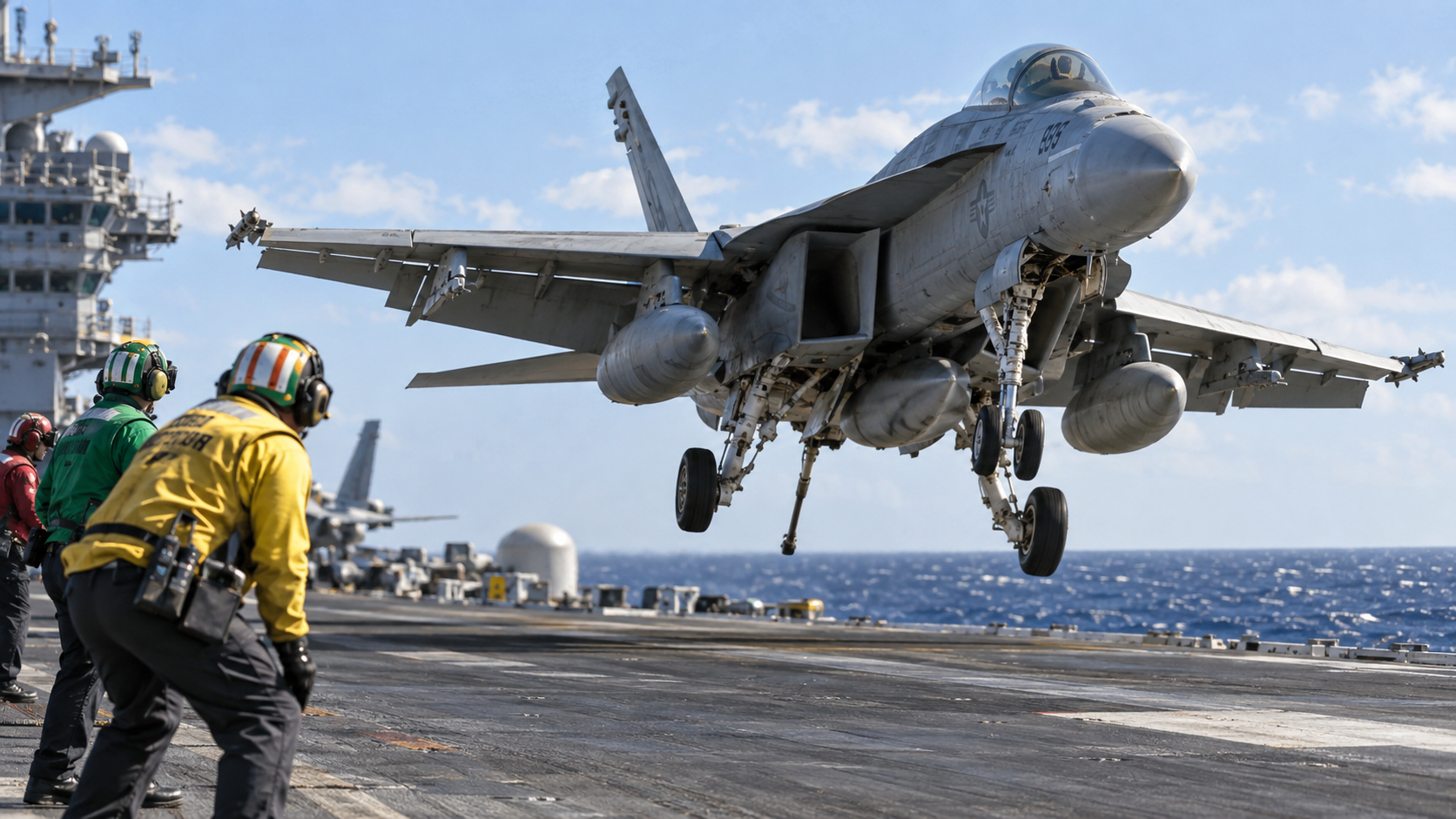 Emergency landing on aircraft carriers