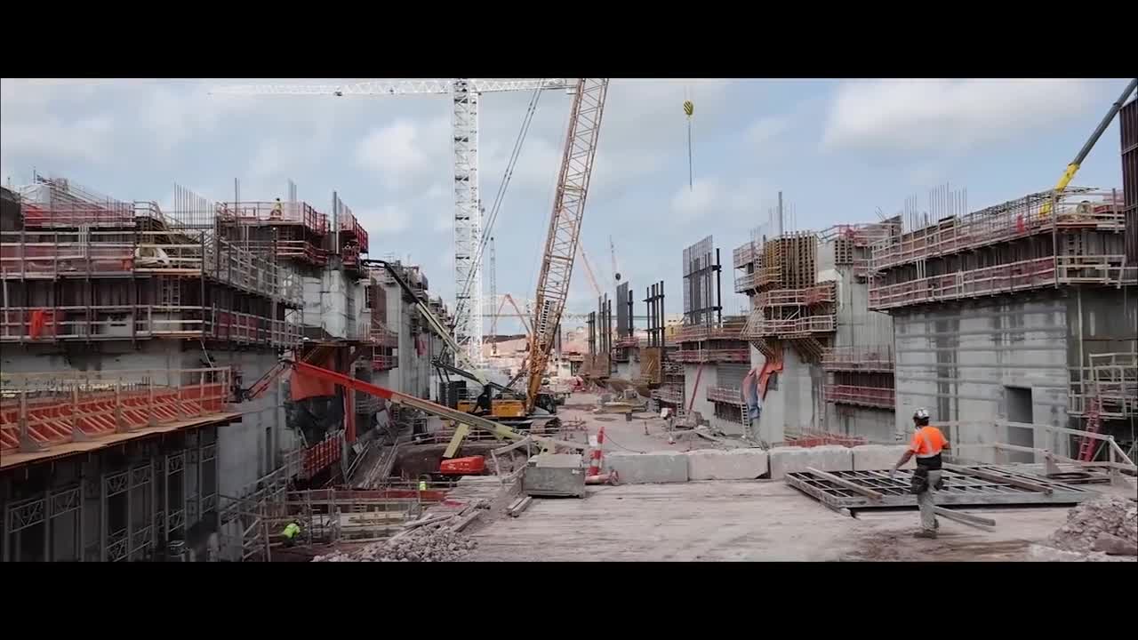 Video shows construction progress on new lock at the Soo Locks