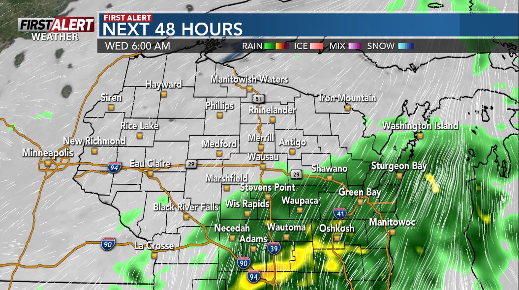 First alert for rain Tuesday night, then fog possible Wednesday morning