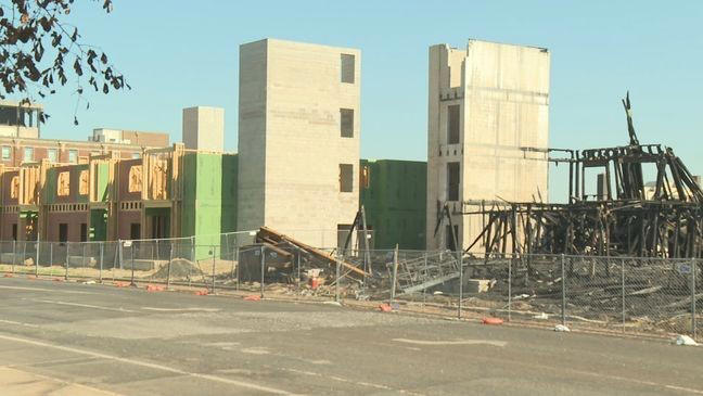 Cleanup continues after fire at Stadium Flats construction site in ...