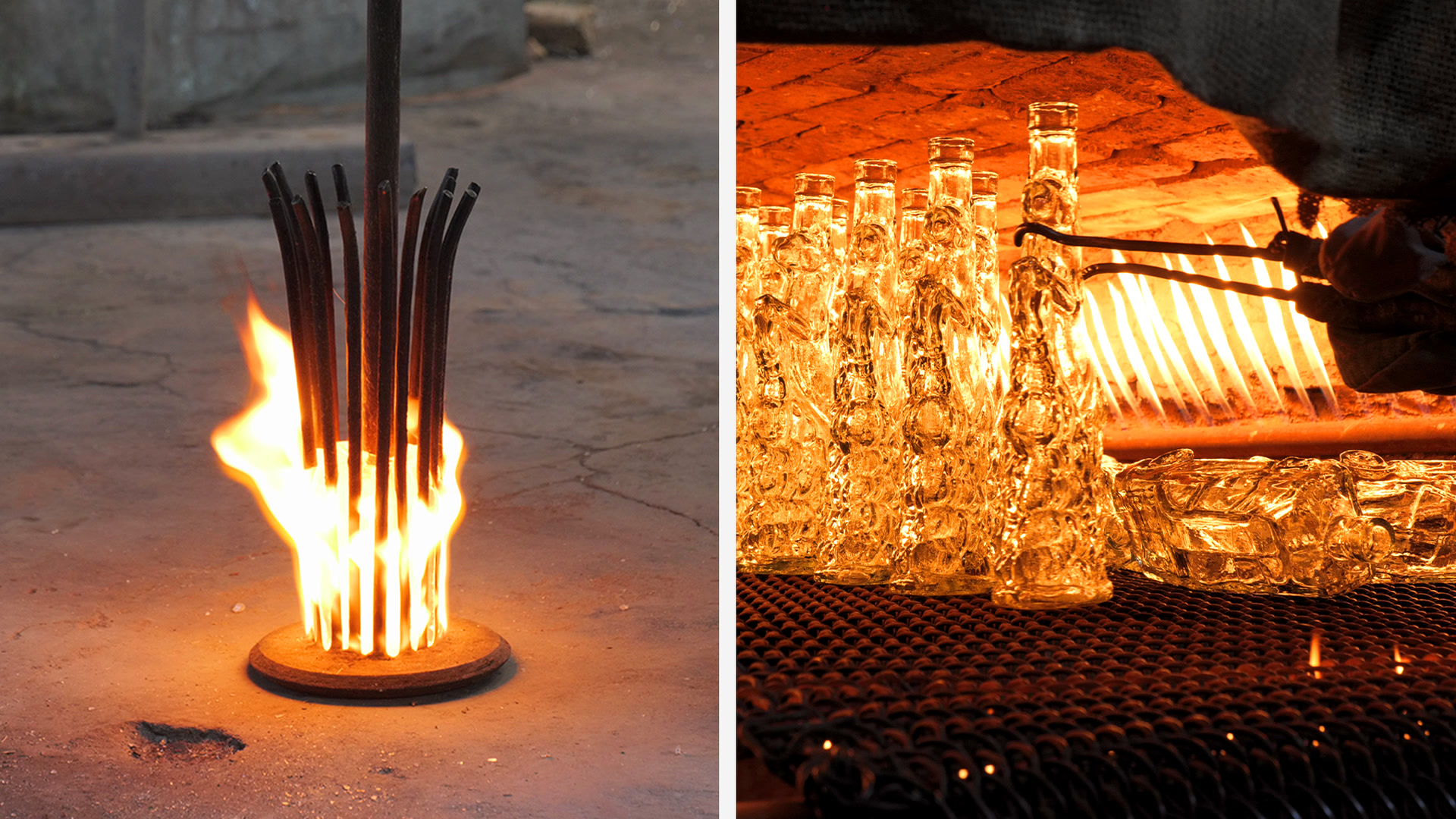 Blowing amazing glass bottles
