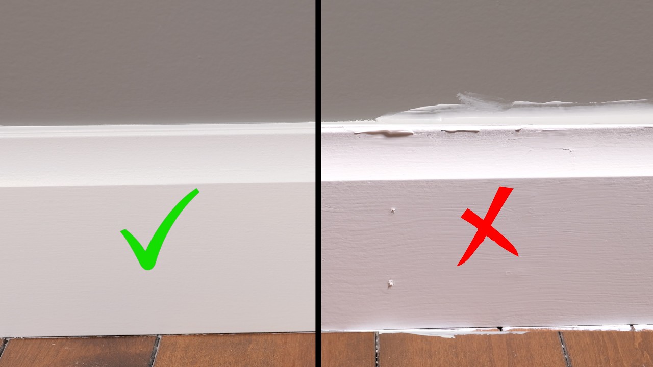 Spray-quality baseboards with a brush