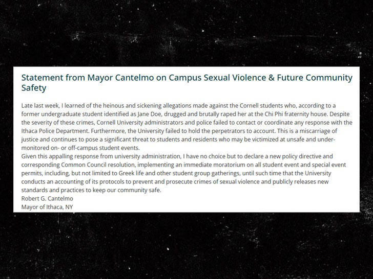 Alleged Cornell gang rape: Mayor of Ithaca condemns university