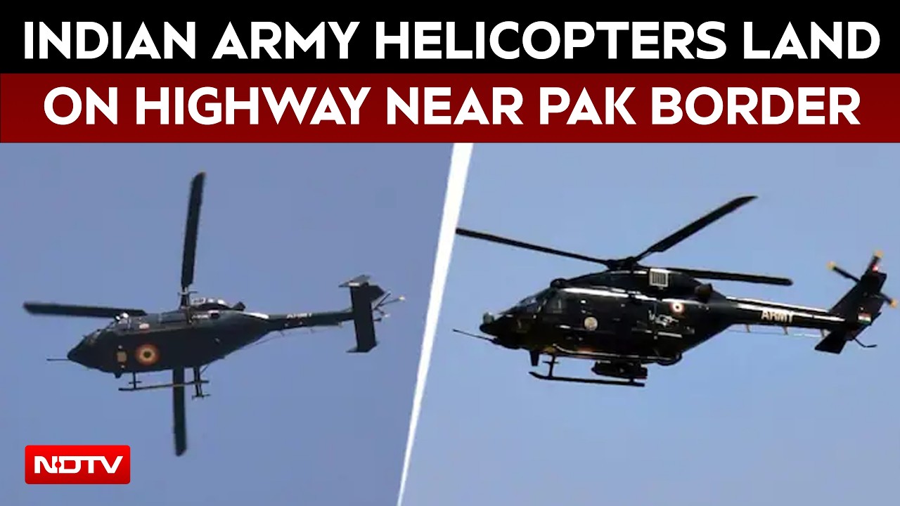 Indian Army helicopters land on highway near Pakistan border ...