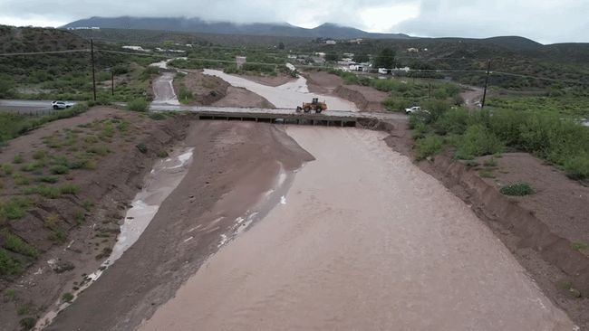 Flash flooding leaves debris on roads in southern New Mexico