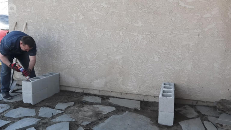 If you have concrete blocks and wood planks, you can make a simple ...