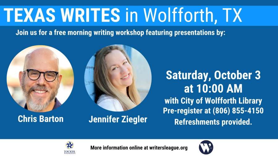 Wolfforth library hosts free Texas Writes workshop Oct. 3