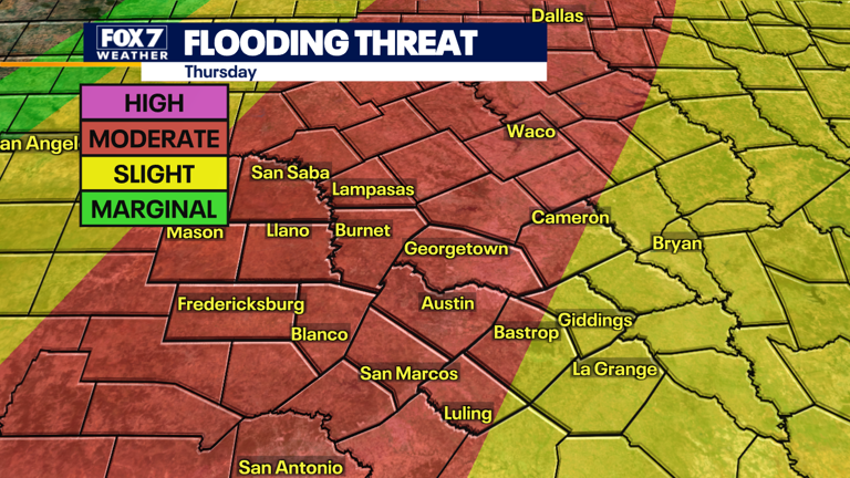 Austin weather: Flood watch as downpours and storms expected