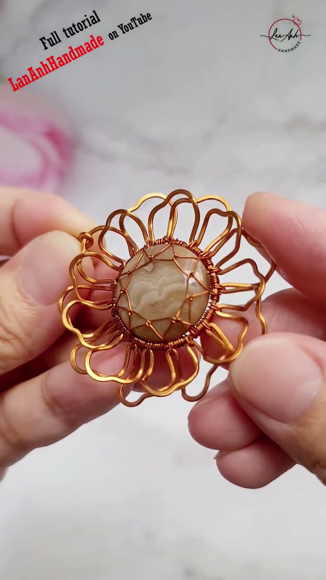Stunning wire wrapped sunflower pendant: Handmade jewelry tutorial