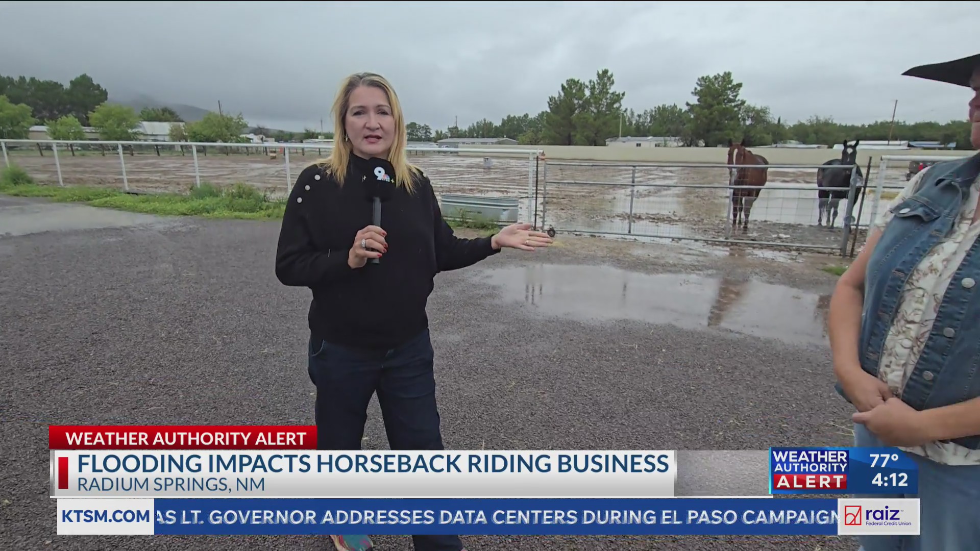 Heavy rain floods ranch in Radium Springs