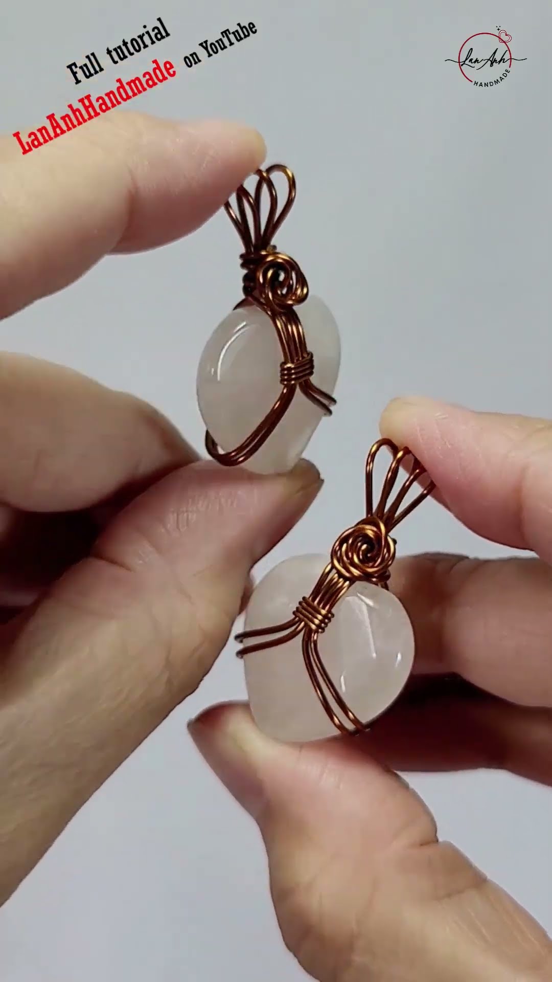 Wire wrapped heart-shaped stone - Free tutorial video link above the ...