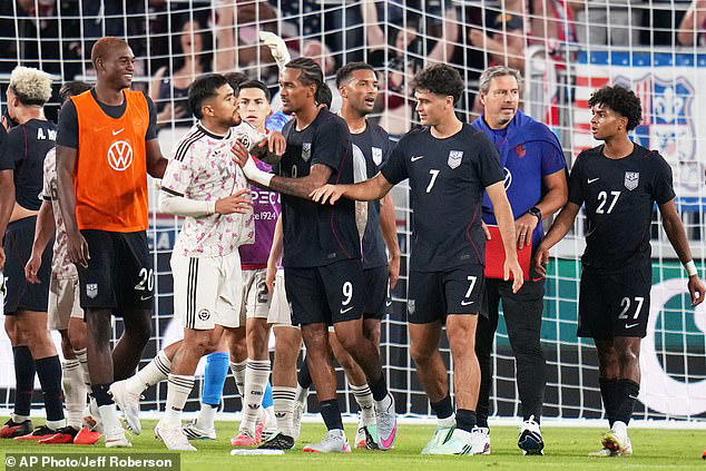 USA stars took exception to a challenge on their goalkeeper from Leandro Hernandez