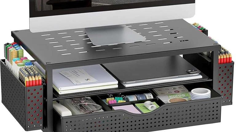 Amazon's desk organizer that doubles as a monitor stand is just $18