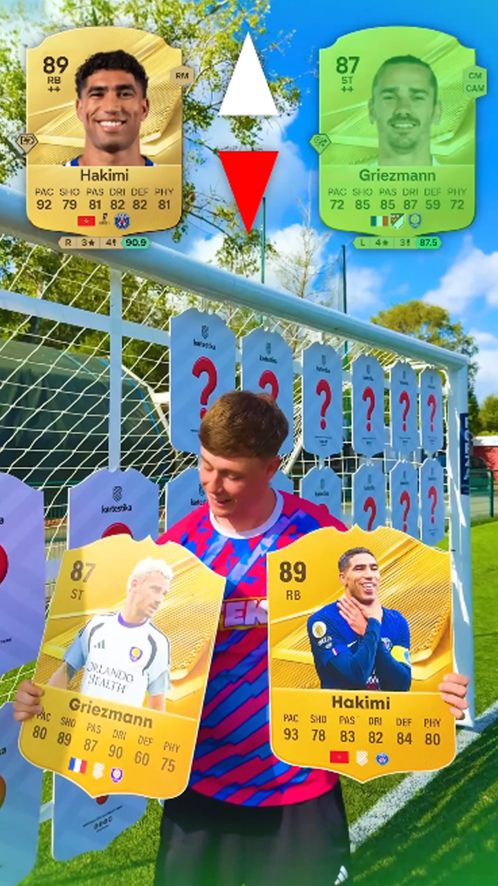 Testing football knowledge with higher or lower rating game