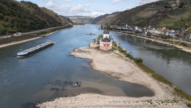 Der Rhein hat nun sogar negative Pegelwerte