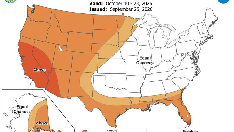 NOAA maps show which states could see a warmer—and wetter—October