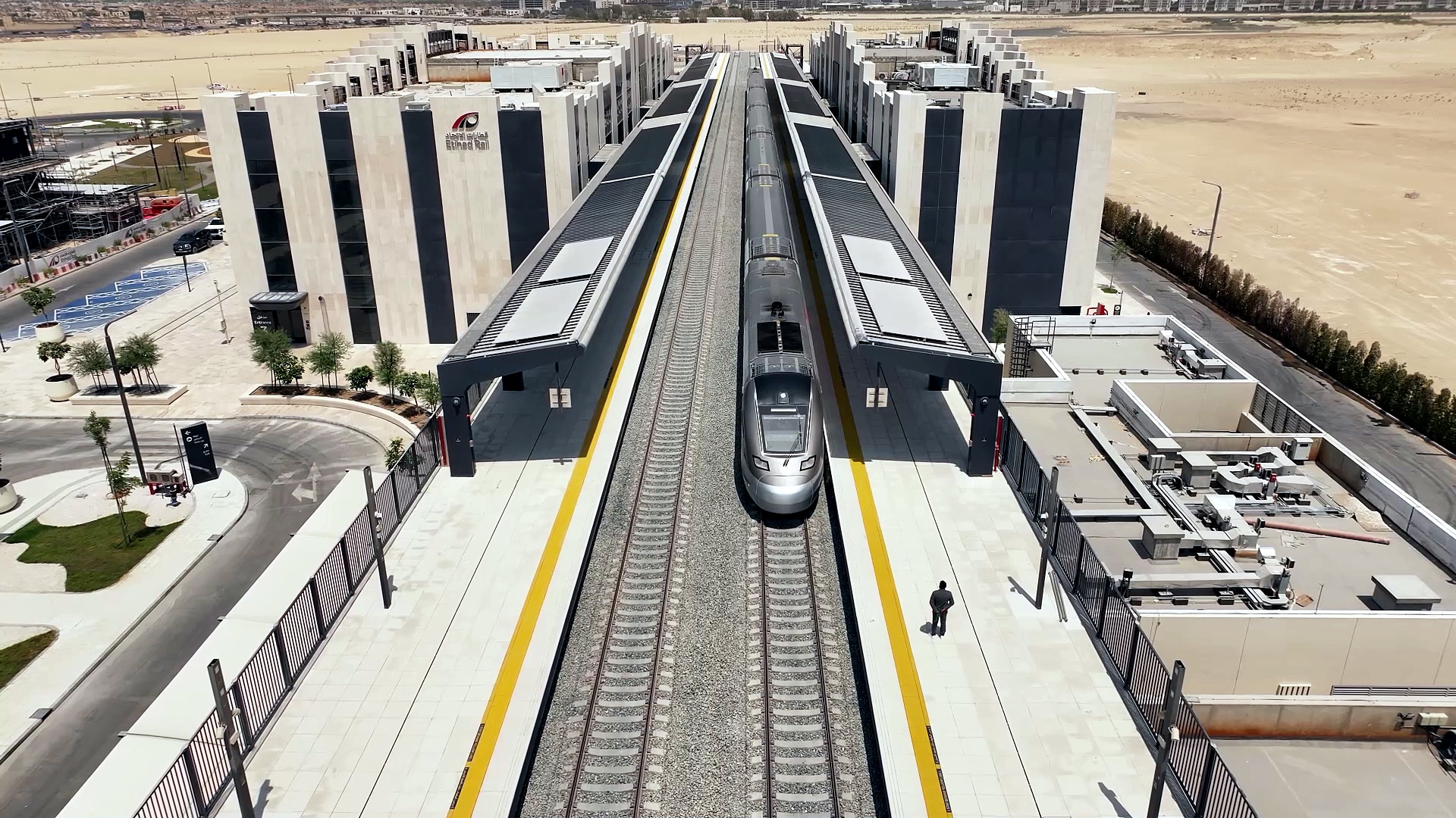 Etihad Rail aerial view at station