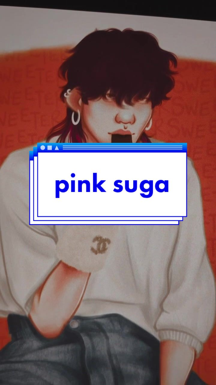 Yoongi’s pink mullet in BTS fan art